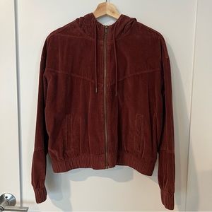 AE Corduroy Cropped Bomber Jacket